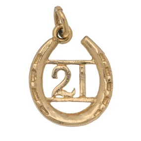 9ct Gold 21 Horseshoe Pendant