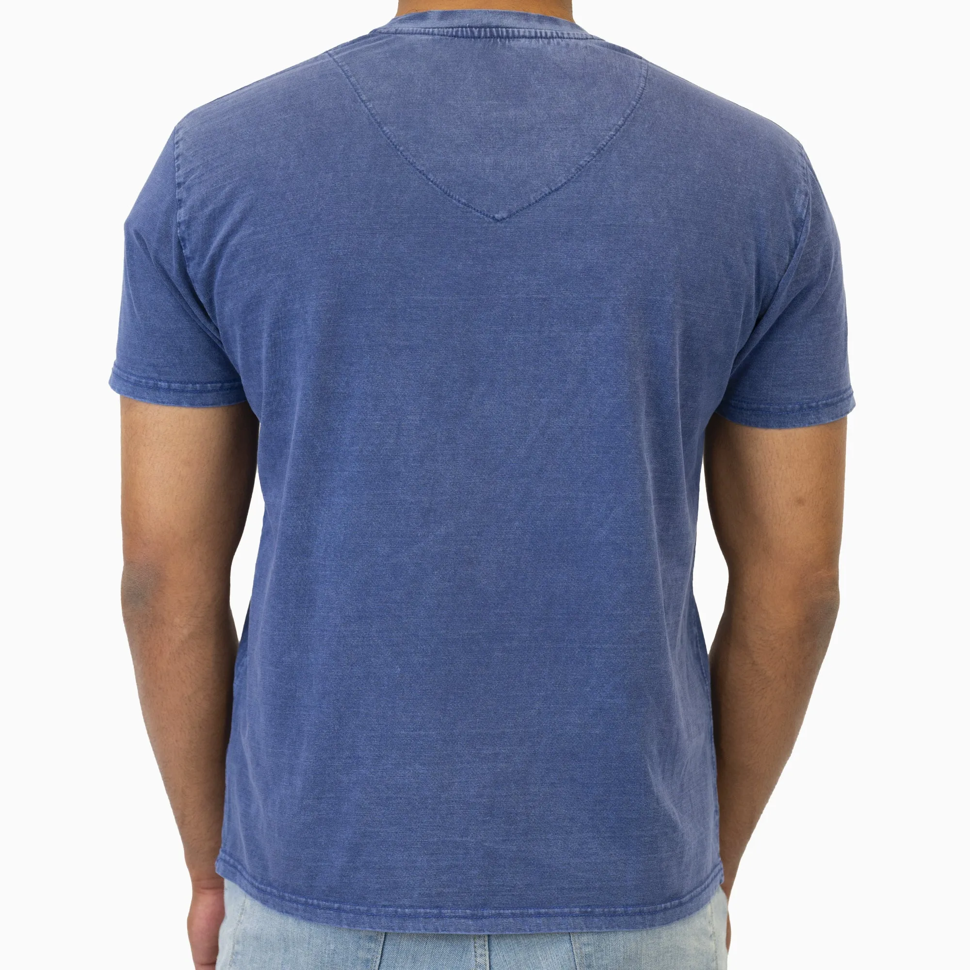 Acid Wash Navy V-Neck