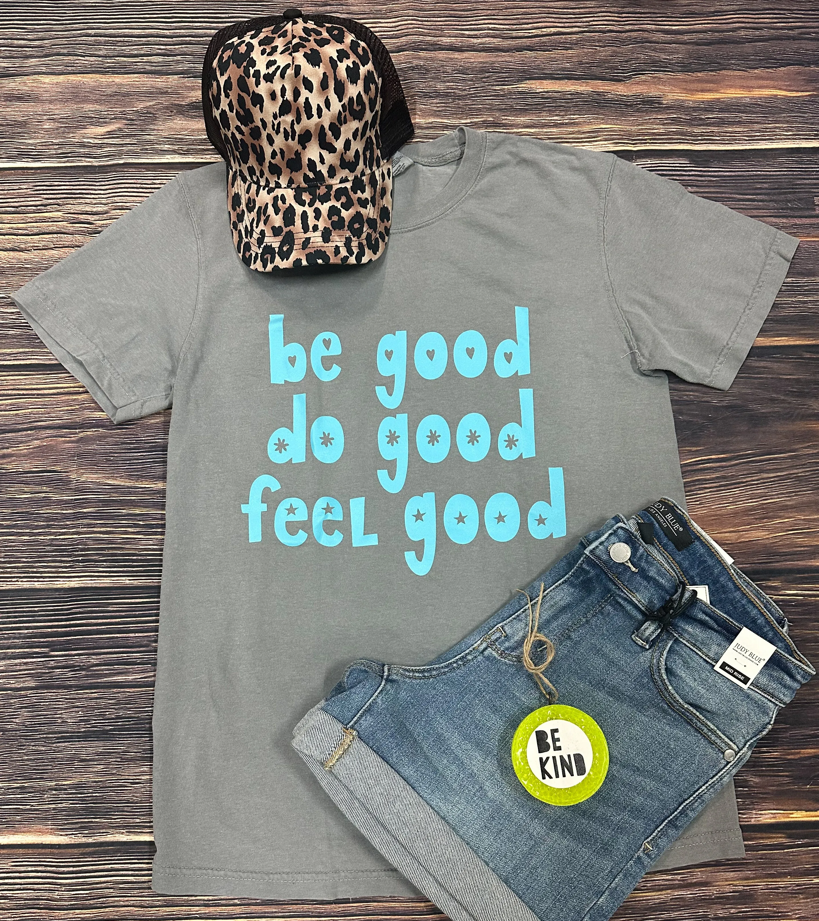 {BE GOOD, DO GOOD, FEEL GOOD} Gray Crew Neck Tee