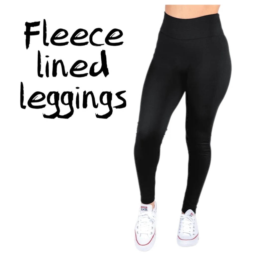 Black Fleece Lined Leggings