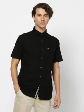 Black Solid Casual Shirt