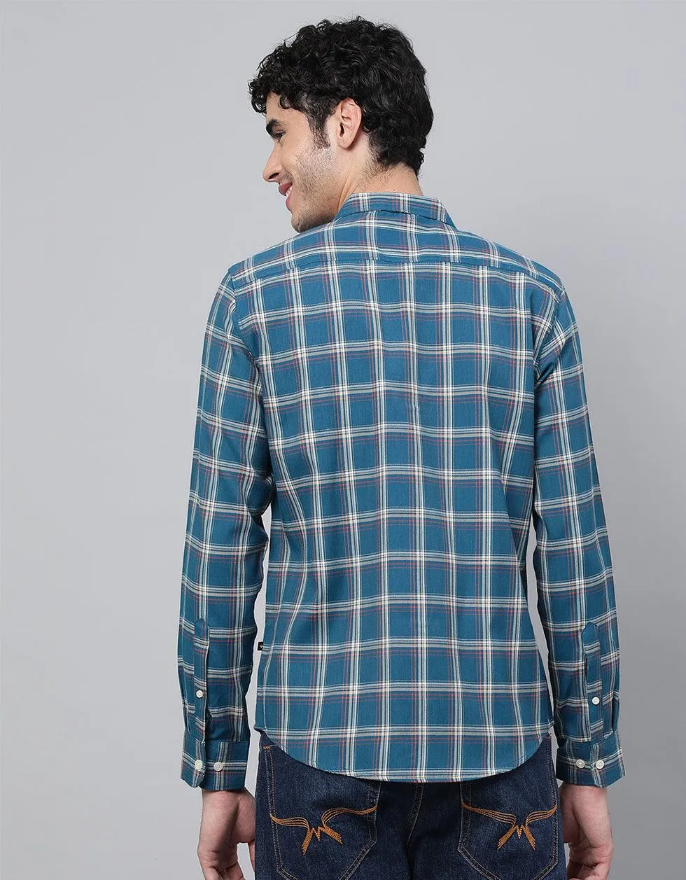 Blue Checks Printed Shirt