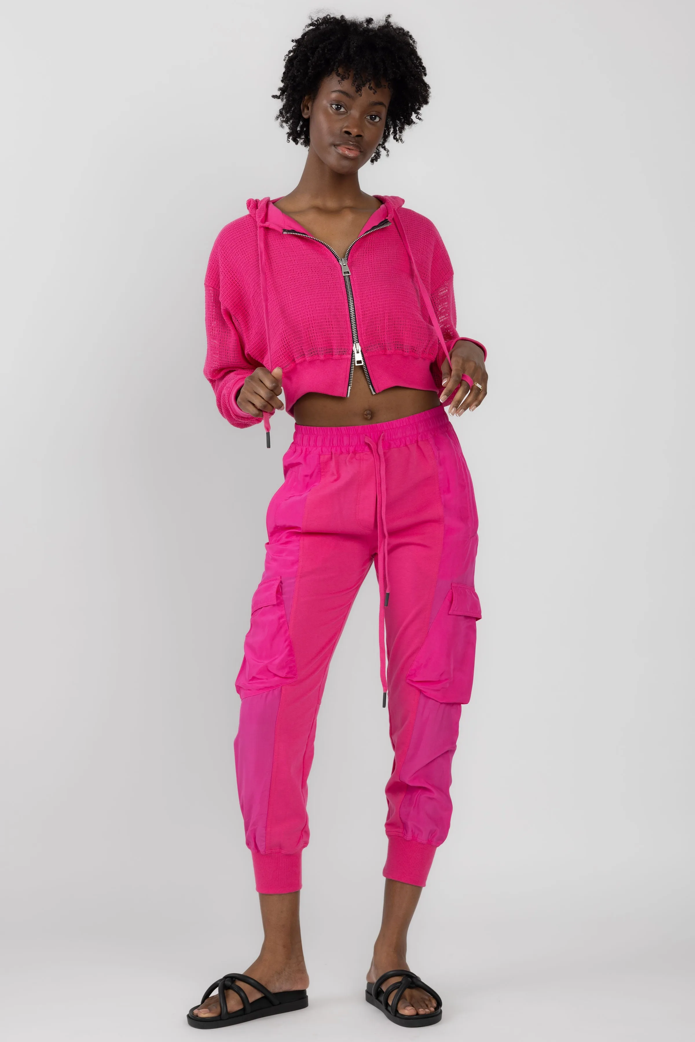 Cargo Jogging Pant in Fucsia