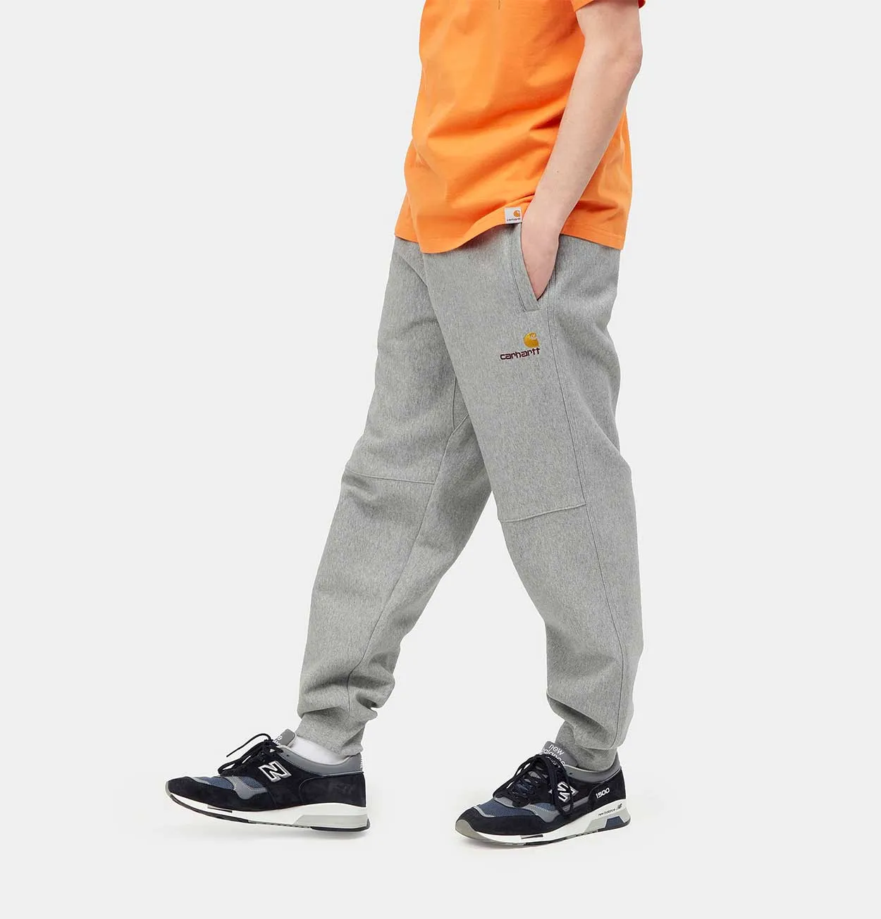 Carhartt WIP American Script Jogging Pant in Grey Heather