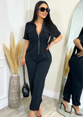 Casual Run Jumpsuit Black