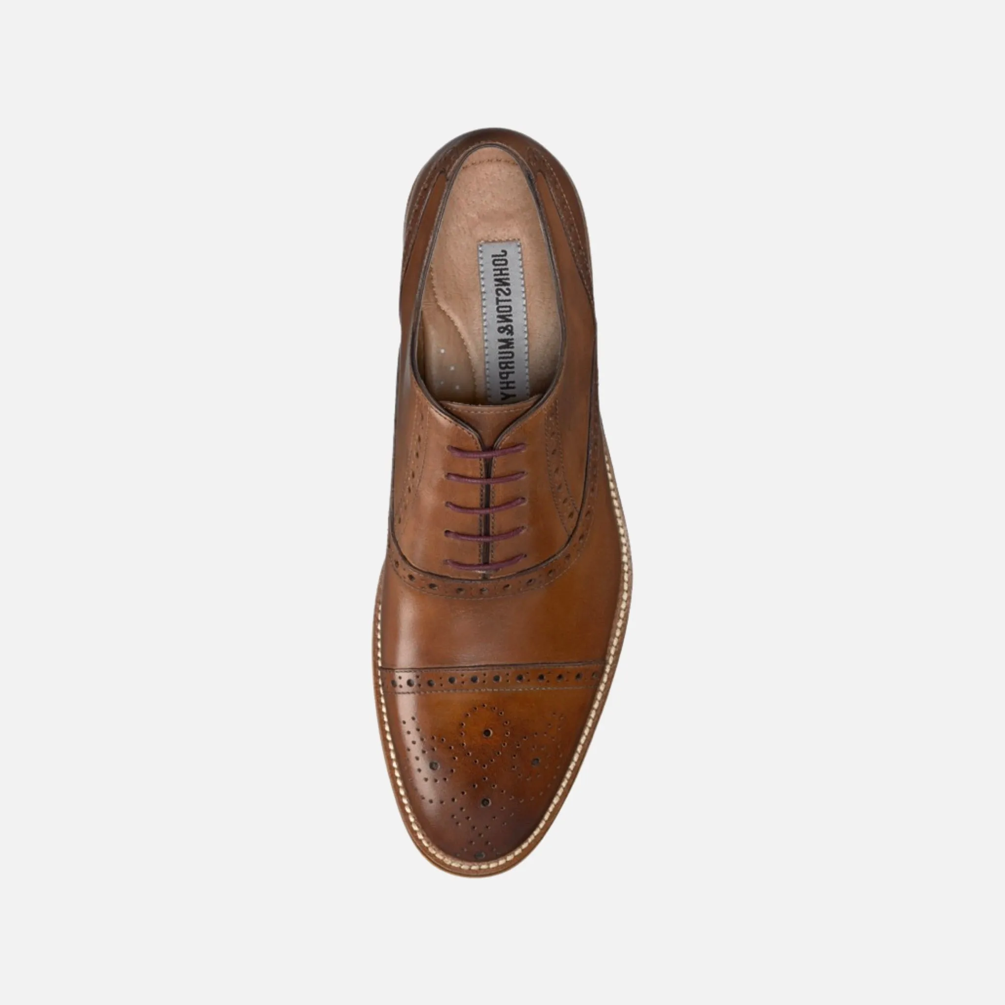 Conard Tan Cap Toe Dress Shoe for Men by Johnston & Murphy