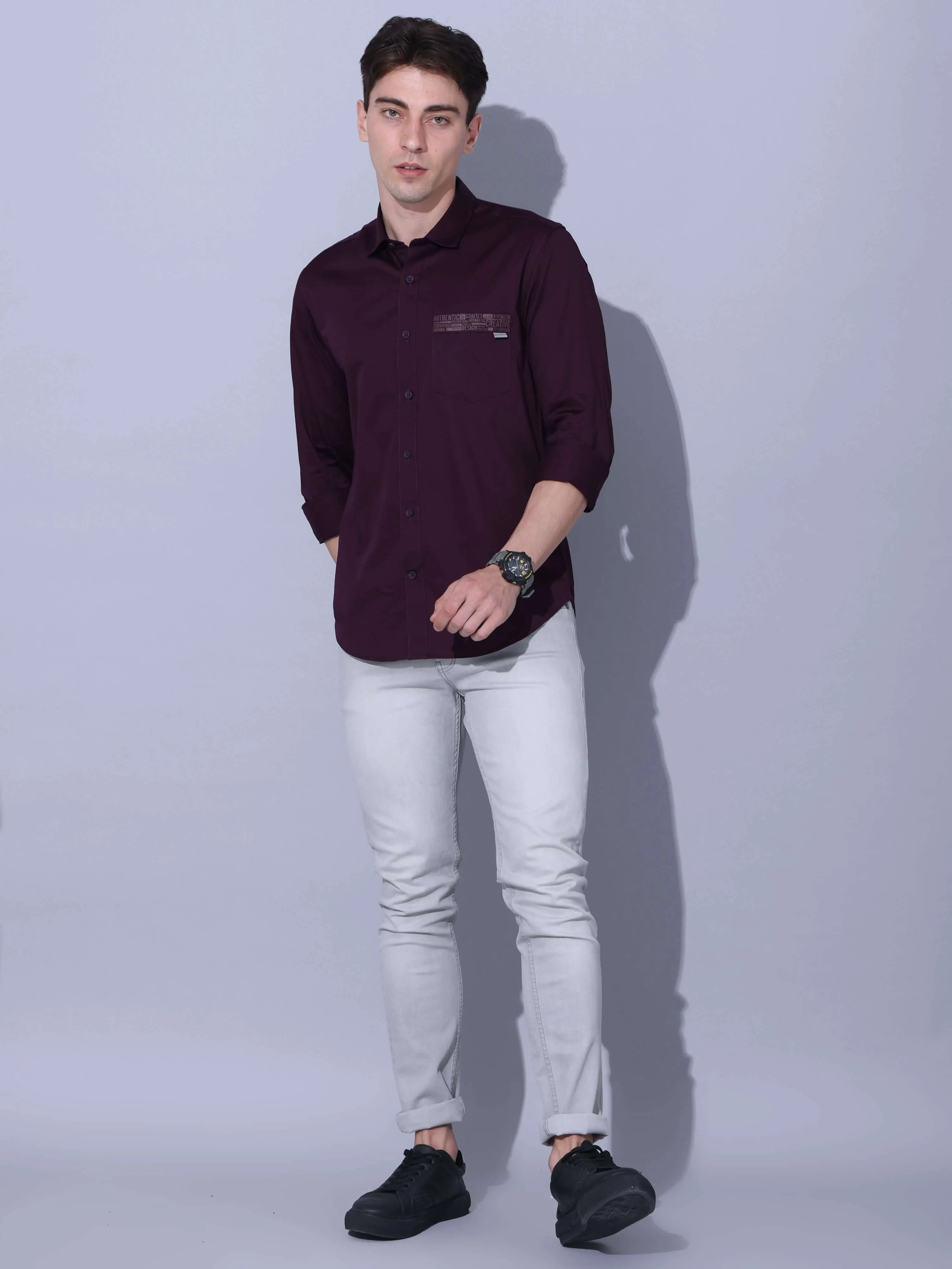 Dark Wine Casual Shirt