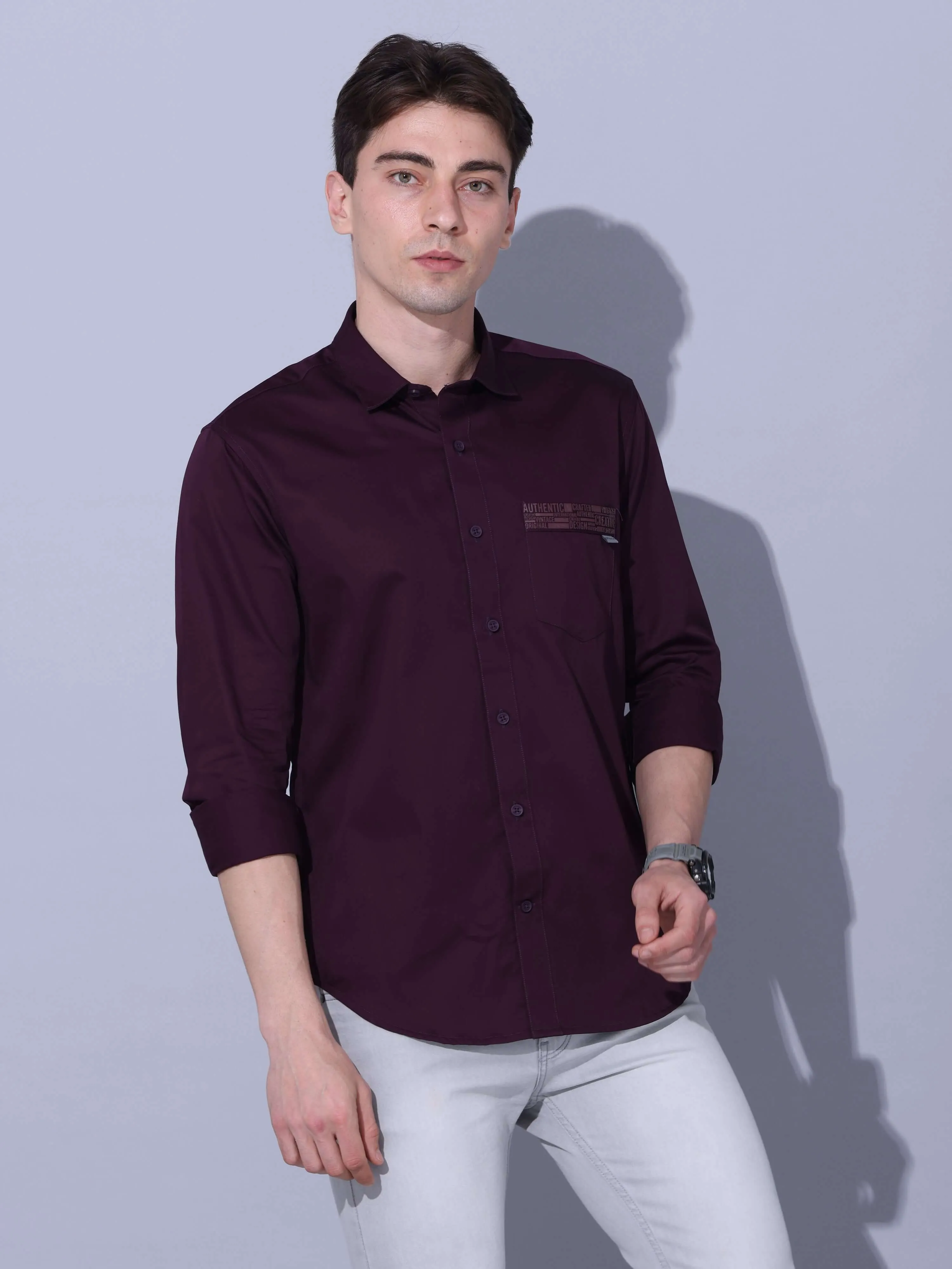 Dark Wine Casual Shirt