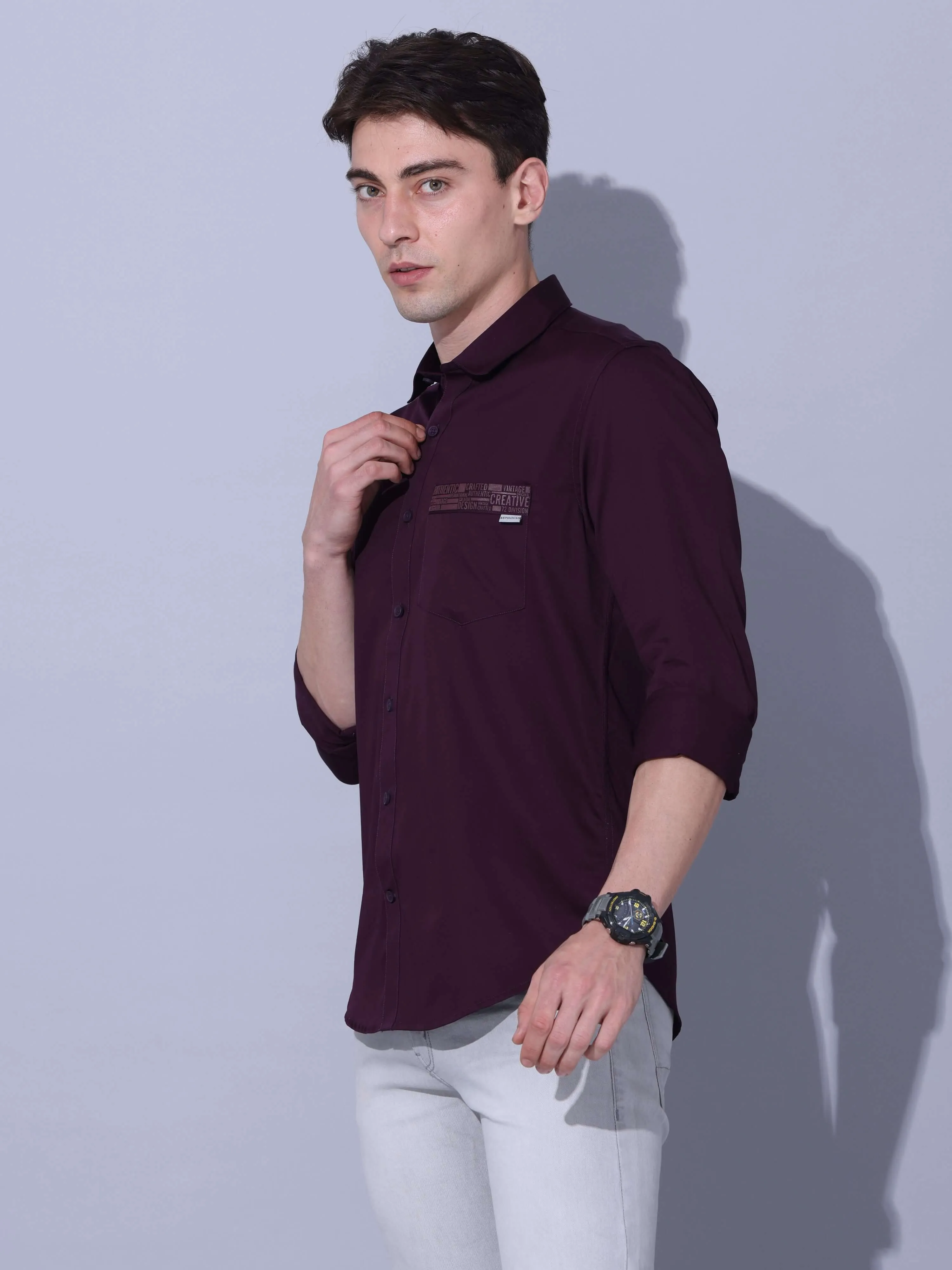 Dark Wine Casual Shirt