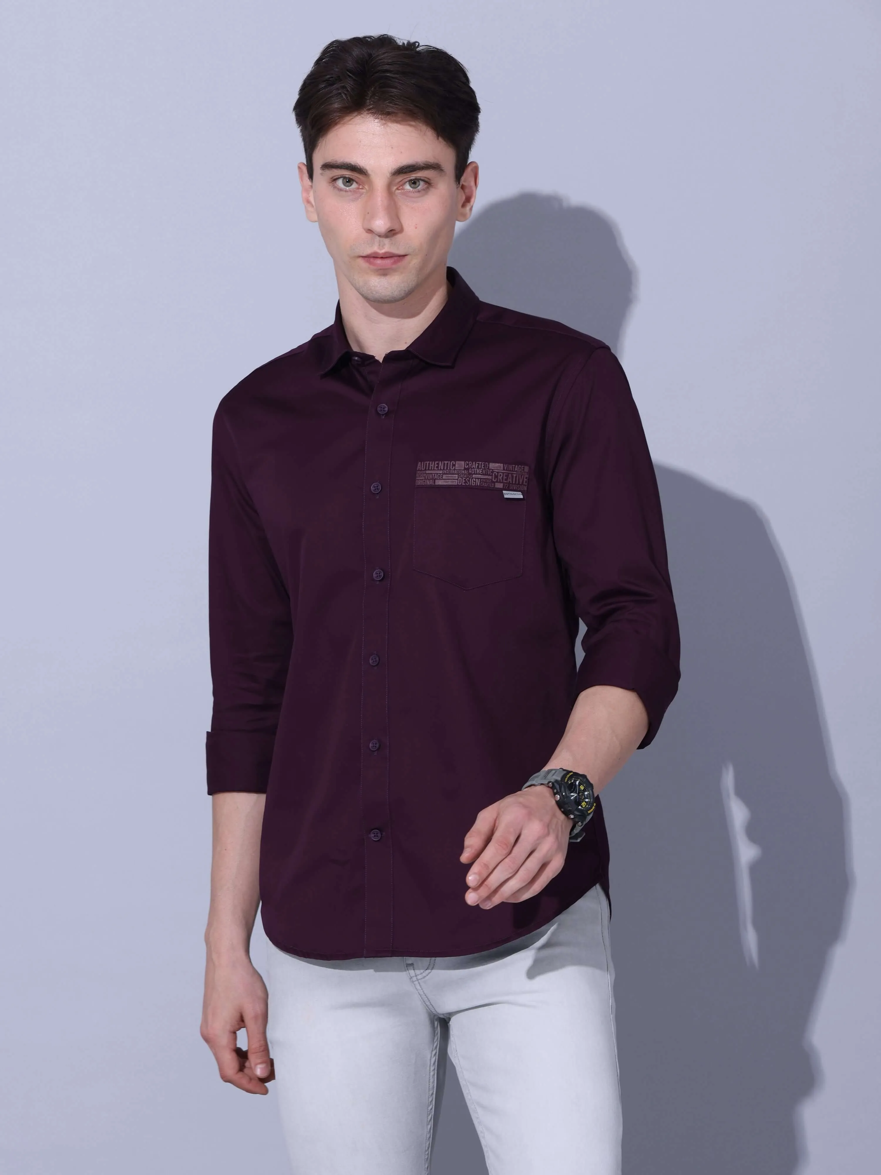 Dark Wine Casual Shirt