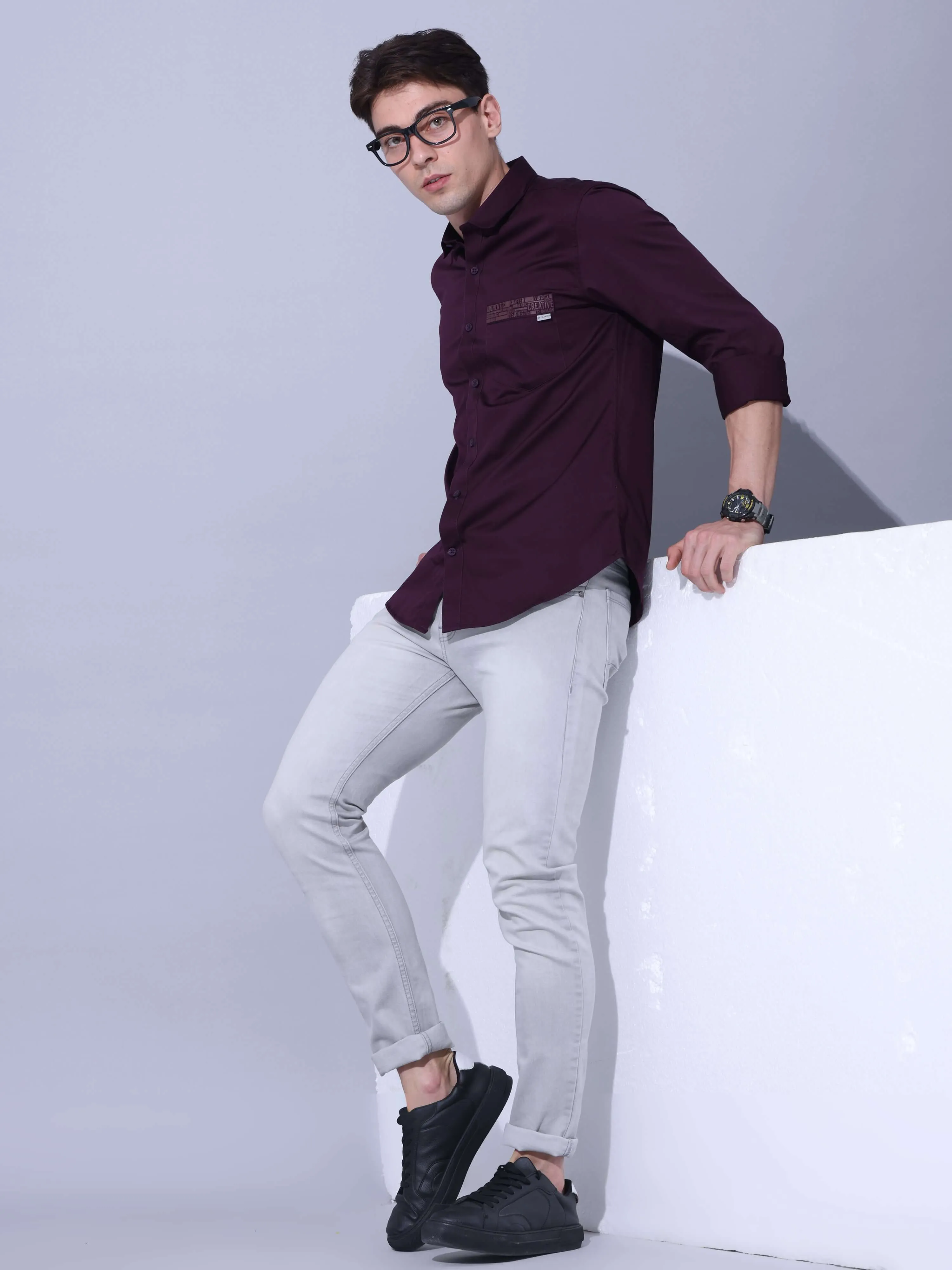 Dark Wine Casual Shirt