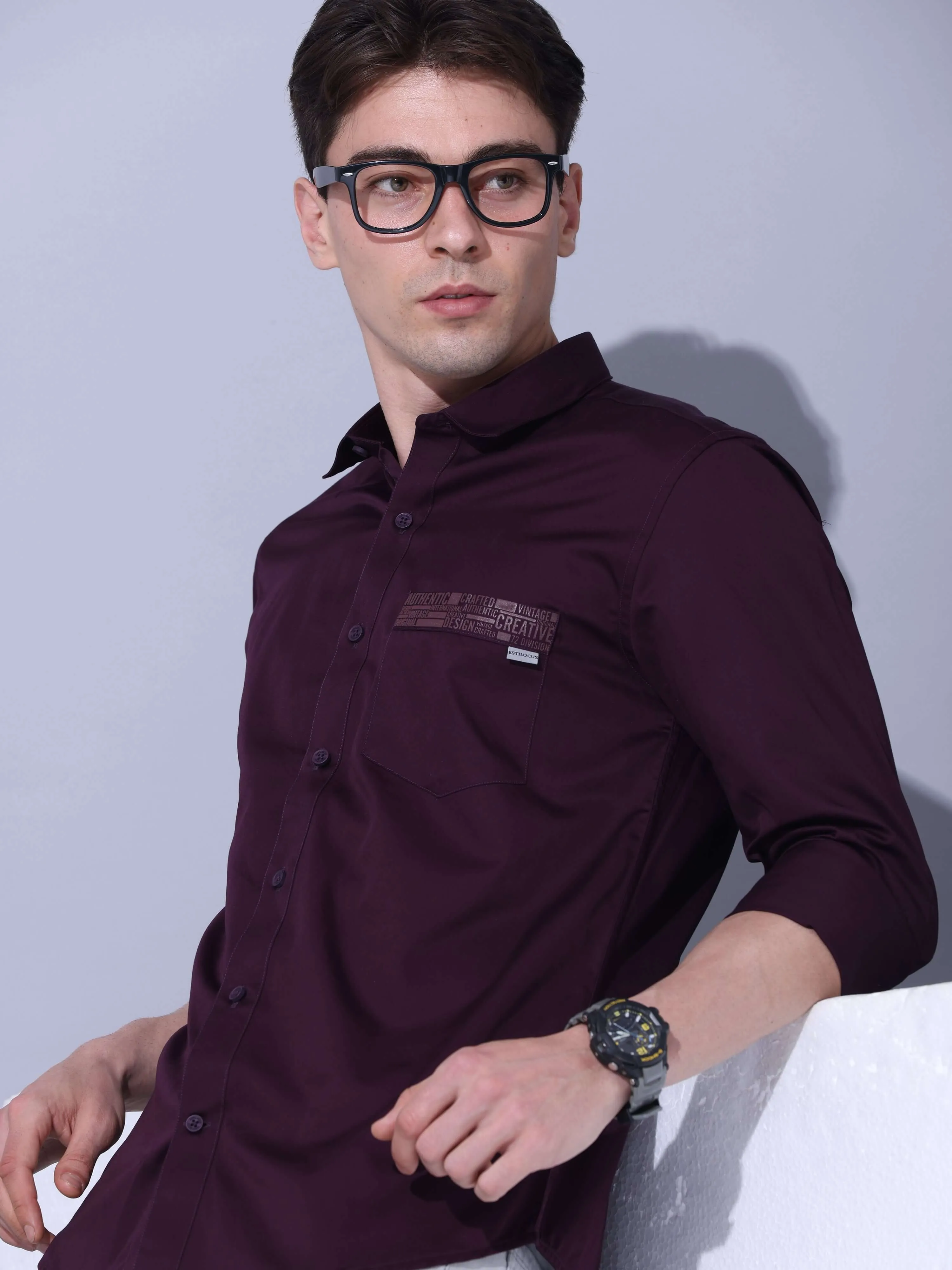 Dark Wine Casual Shirt