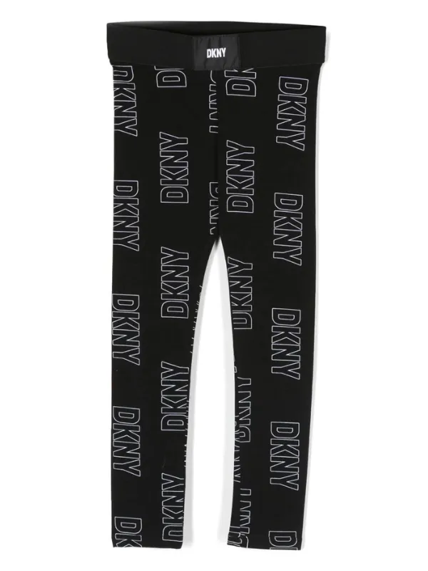 Dkny Leggings All Over Logo Black