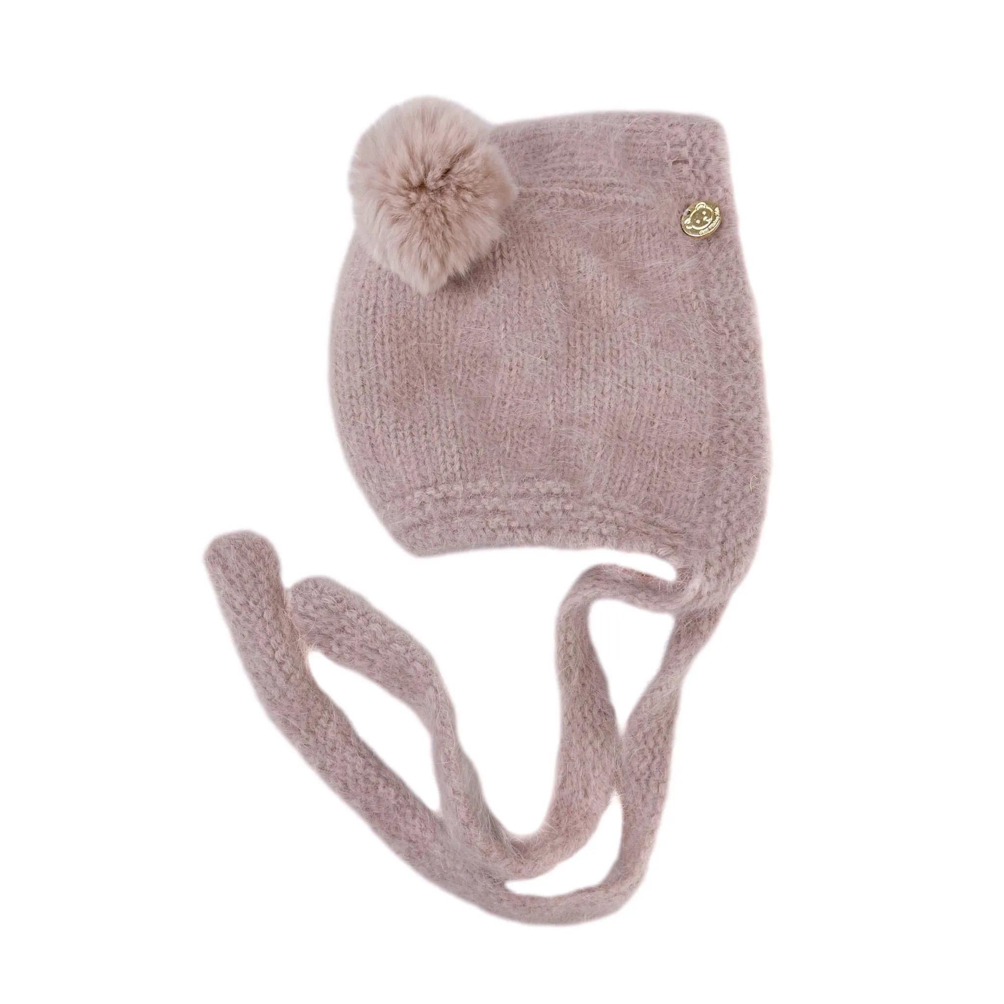 Dusty Pink Cashmere Teddy Hat