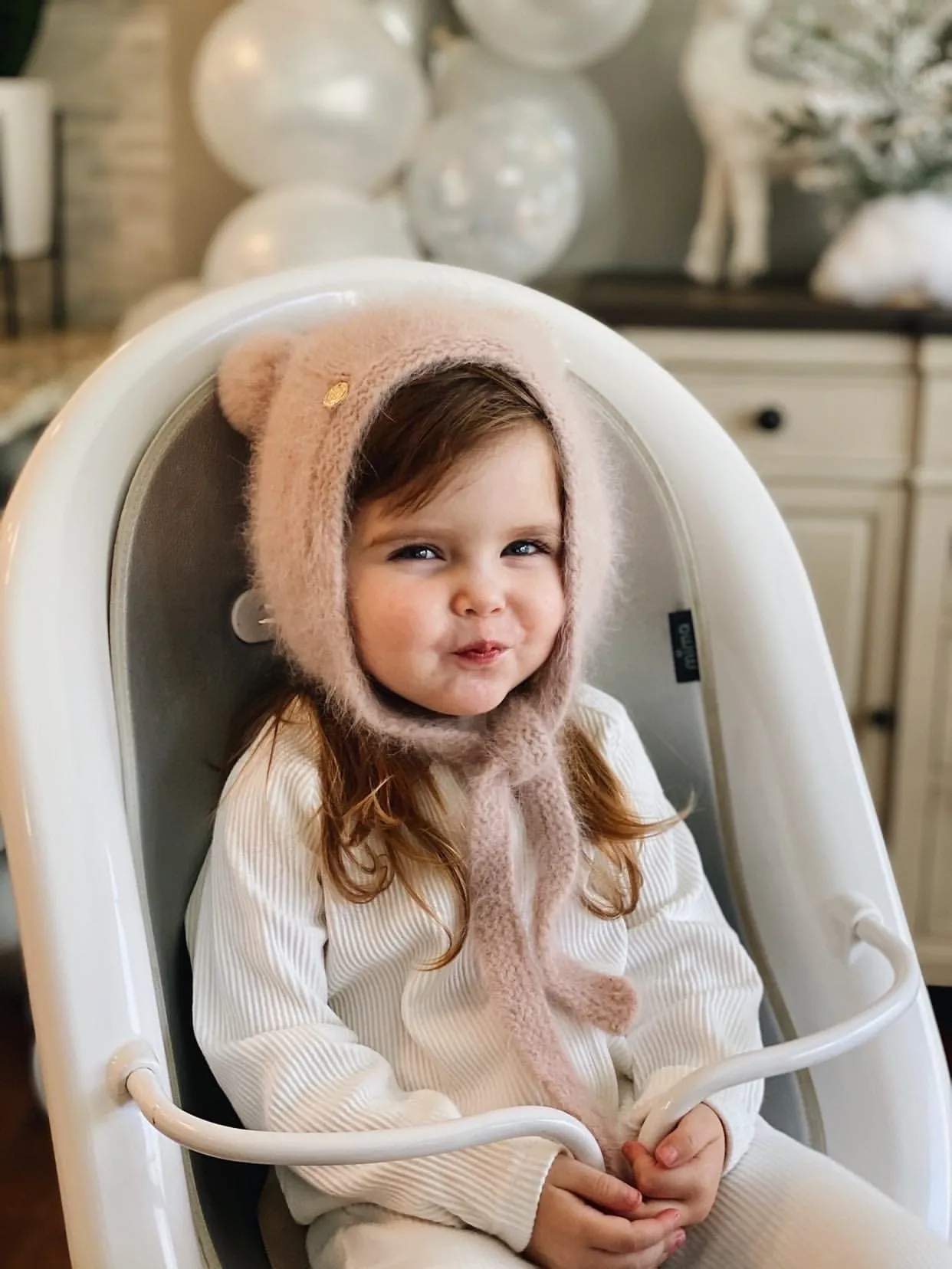 Dusty Pink Cashmere Teddy Hat