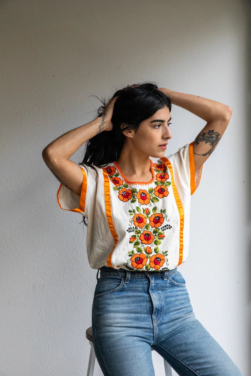 FLOR BOHO BLOUSE / TANGERINE