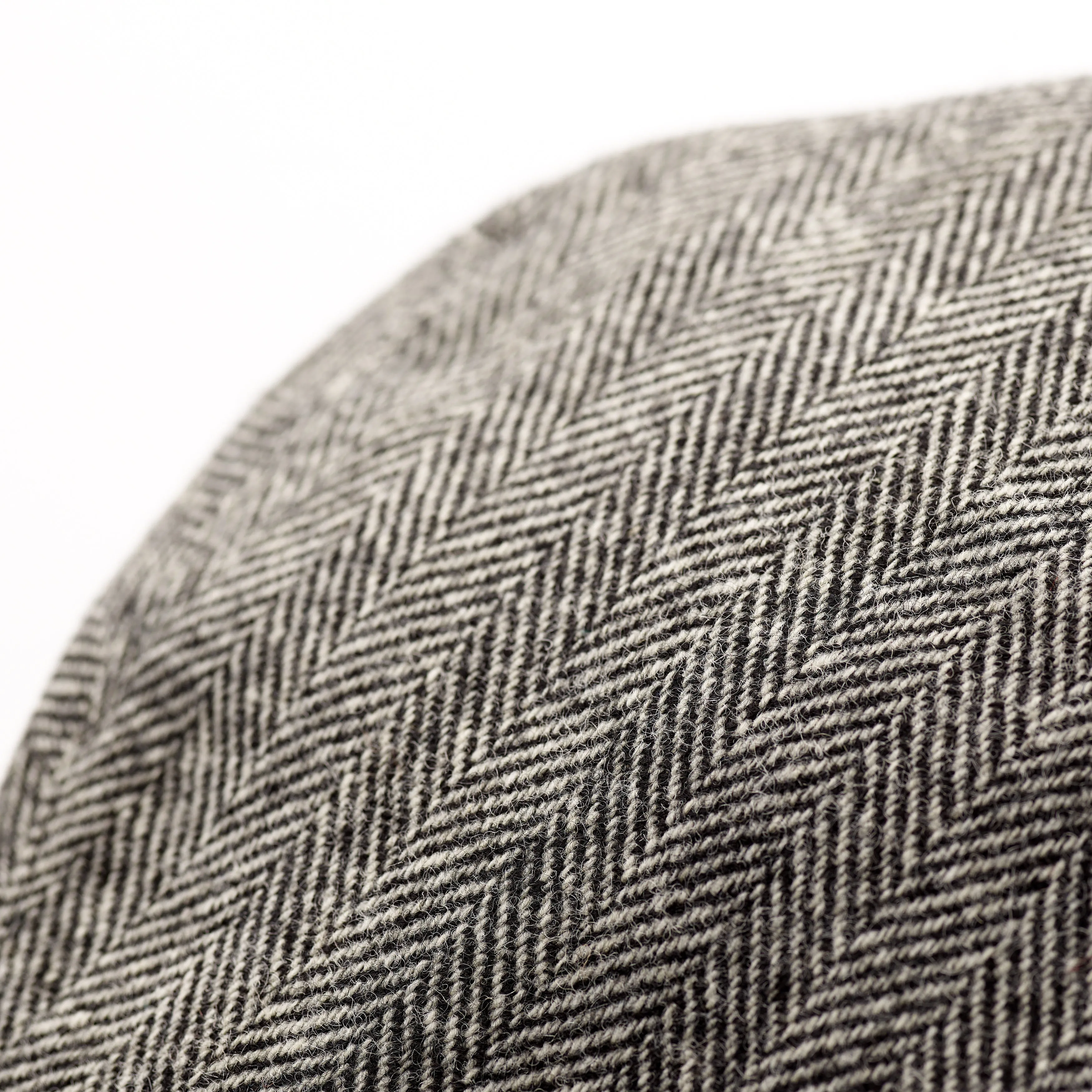 Fox Tweed Classic Cap In Black and White Herringbone fixed brim