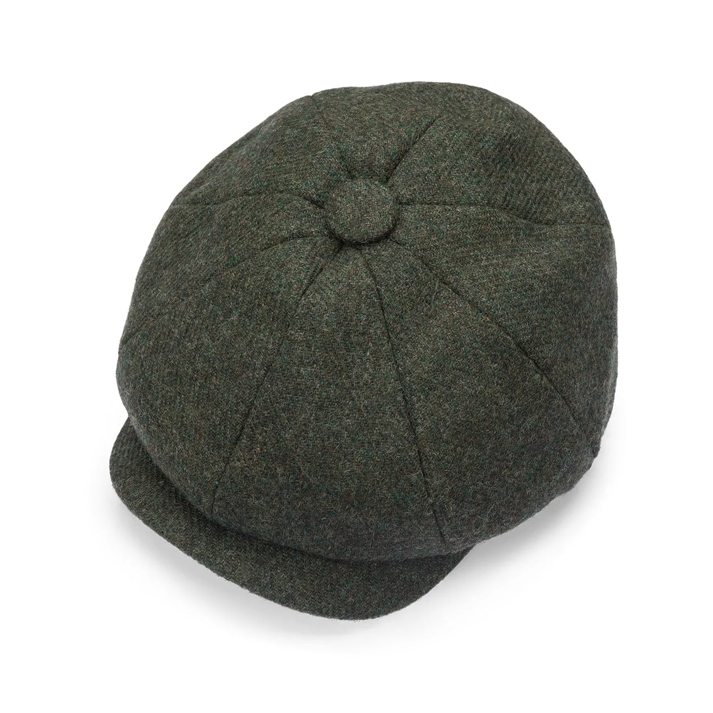 Fox Tweed Forest Green Twill 30's 8 Panel Cap