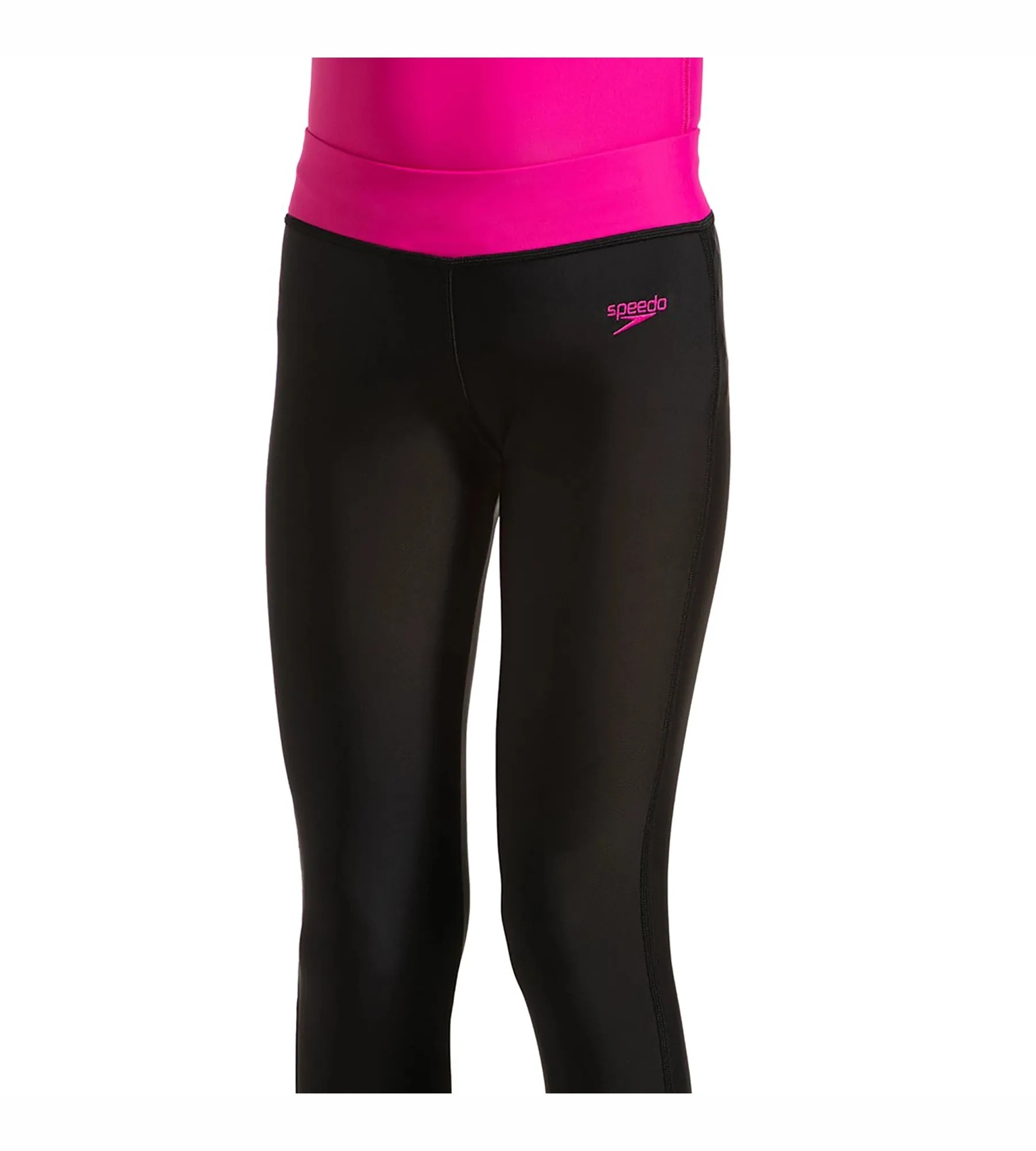 Girl's Active Legging - Black & Electric Pink