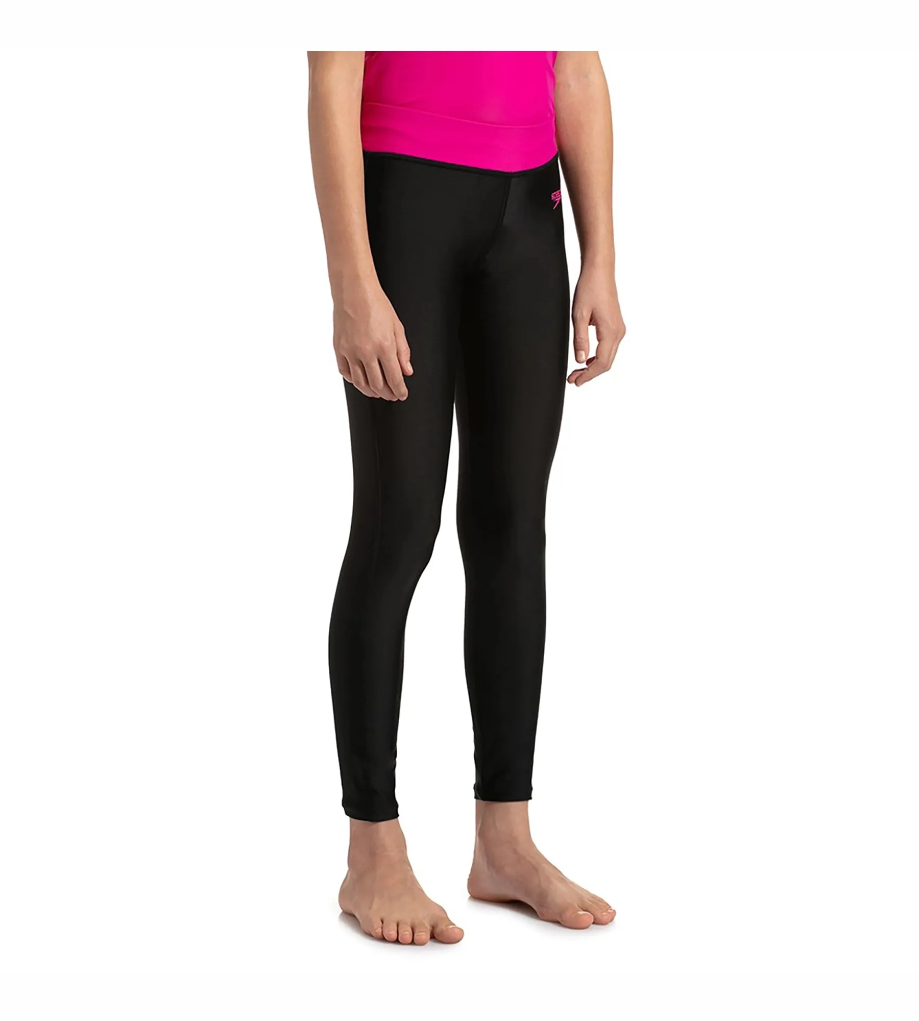 Girl's Active Legging - Black & Electric Pink