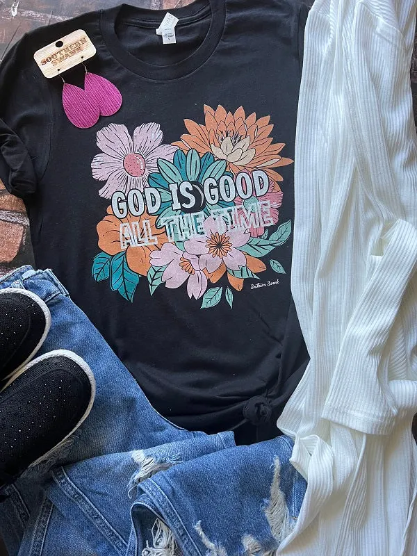 {GOD IS GOOD ALL THE TIME} Black Crew Neck Tee