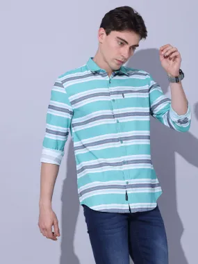 Green Stripe Casual Shirt