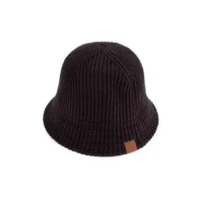 Hat - CC Knitted Bucket Hat - Black