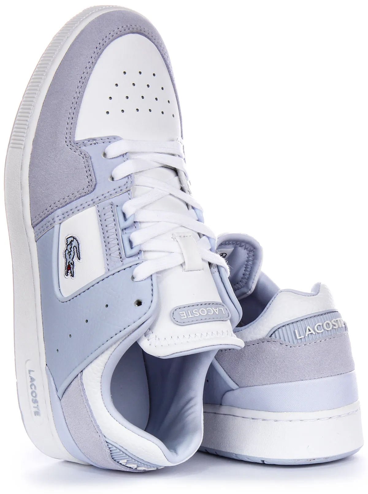 Lacoste Court Cage In White Blue For Women