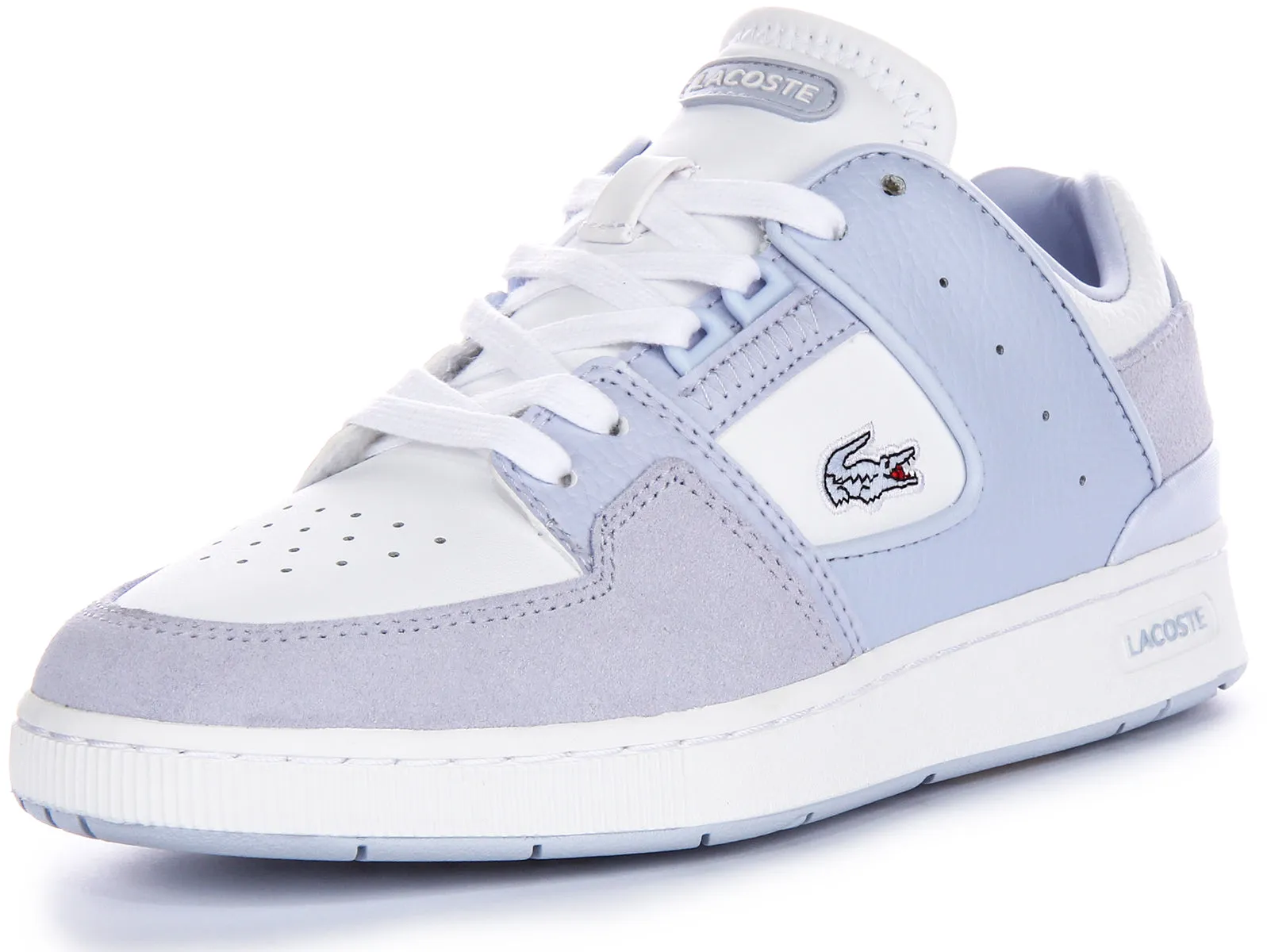 Lacoste Court Cage In White Blue For Women