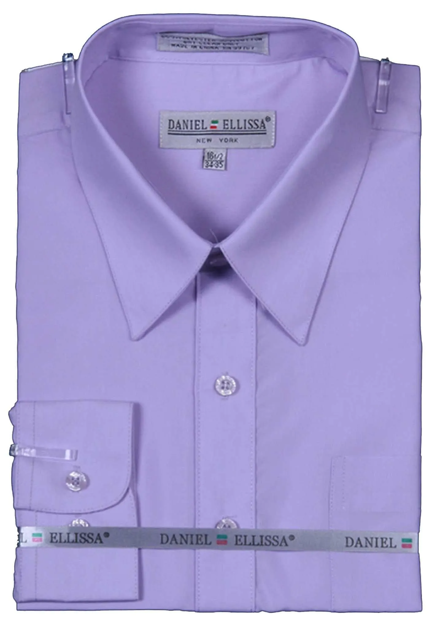 Men's Basic Dress Shirt  with Convertible Cuff -Color Lilac