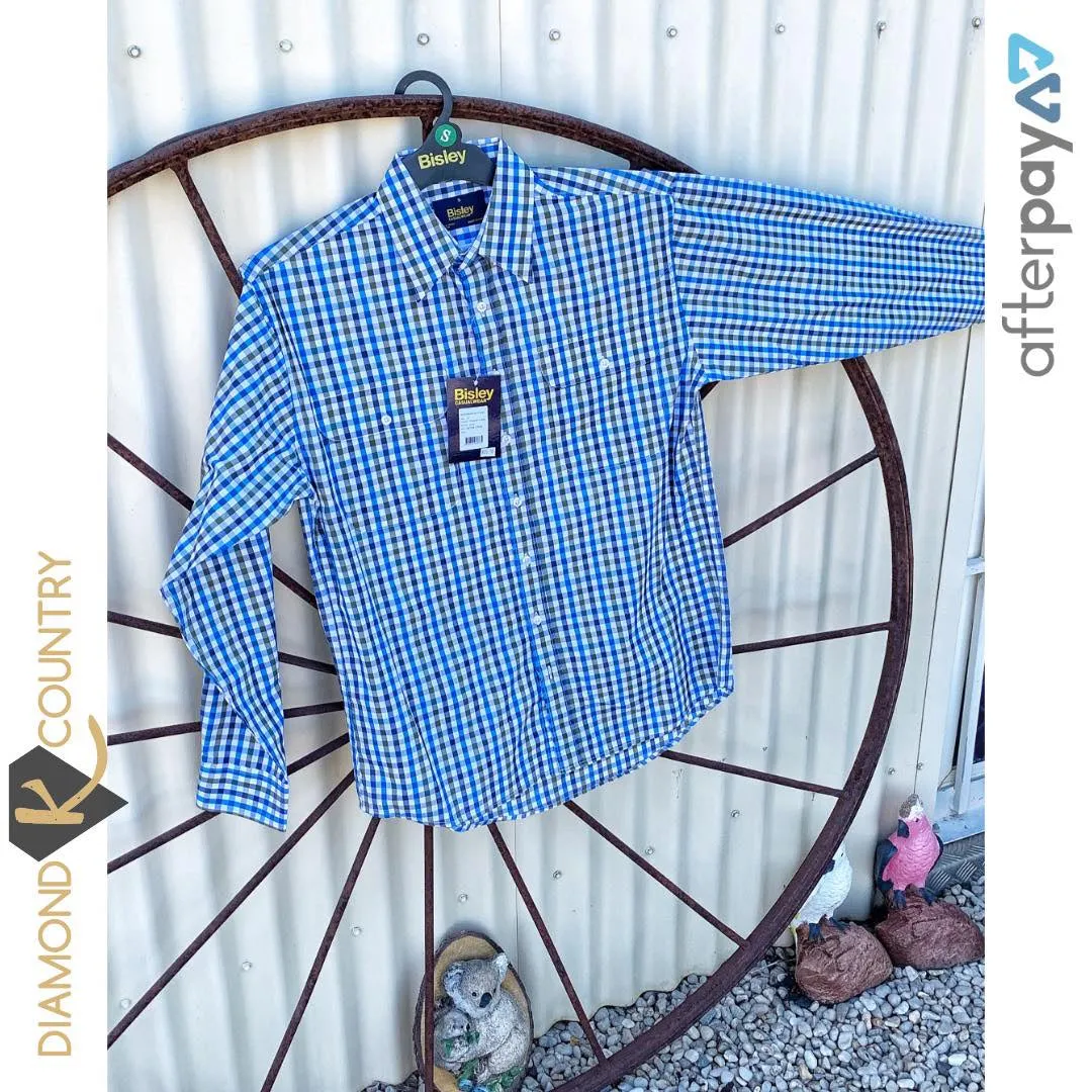 Men's Bisley Blue Check Shirt BS7904