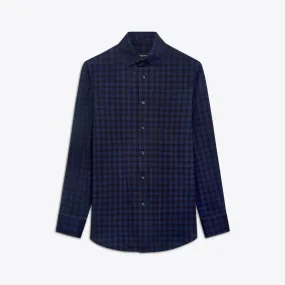 Men's Bugatchi | James Plaid Check OoohCotton® | Night Blue