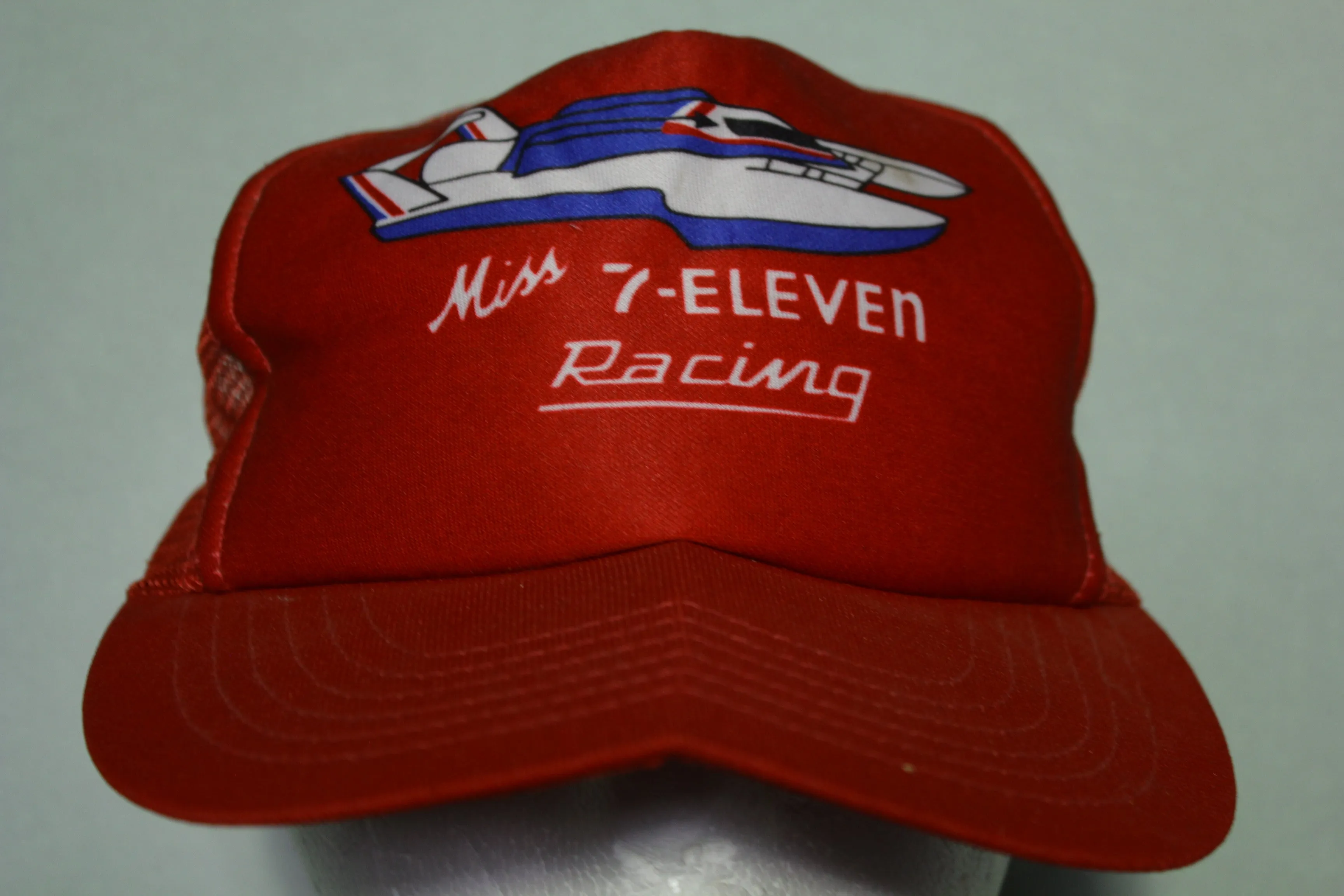 MIss 7-Eleven Hydro Plane Racing Vintage 80's Automotive Trucker Snapback Adjustable Hat