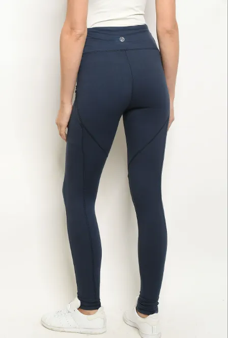 Navy Yoga Leggings with Pockets