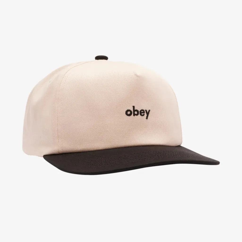 OBEY Case 5 Panel Snapback - White/Black