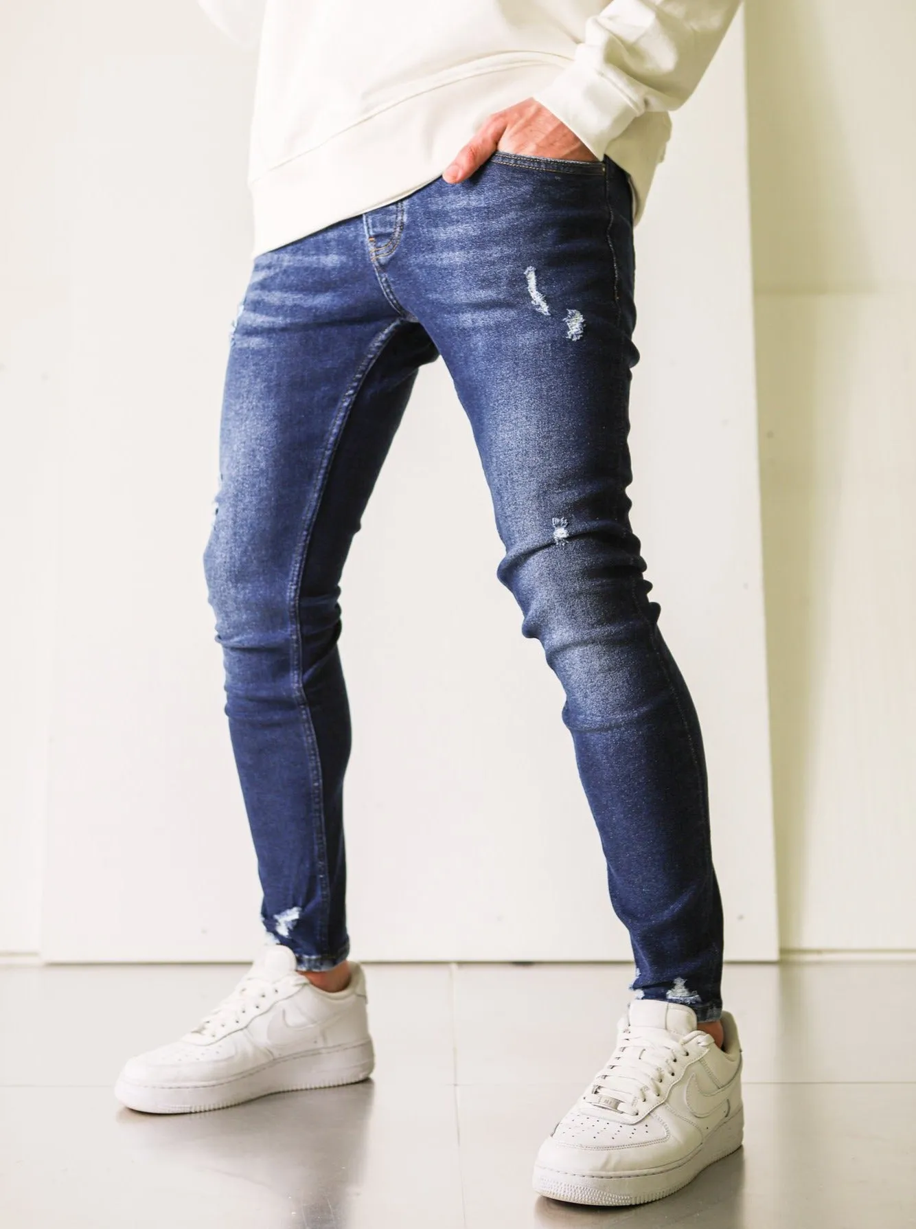 Premium Slightly Ripped Blue Denim