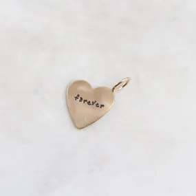 "forever" 14K Gold Heart Charm