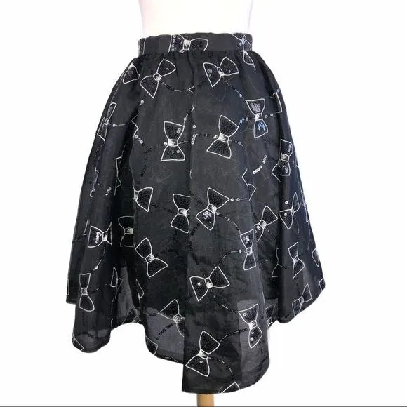 RareVintageBlack Bow Tie Skirt & Jacket Set