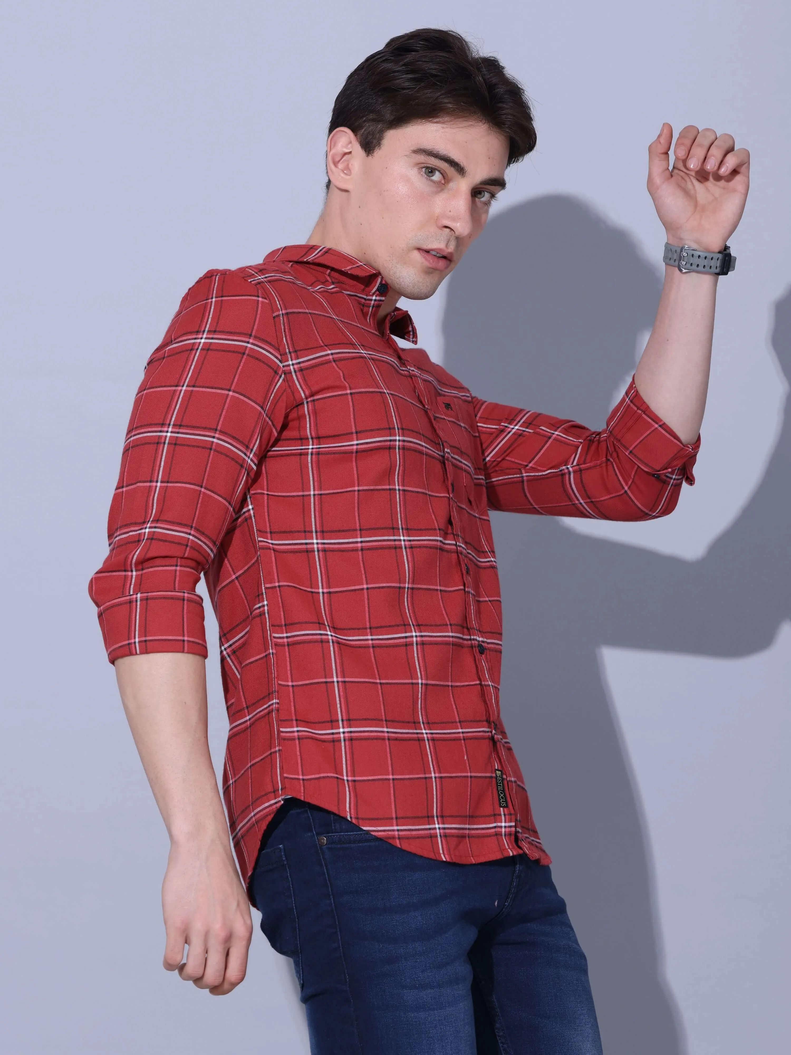 Red Check Casual Shirt