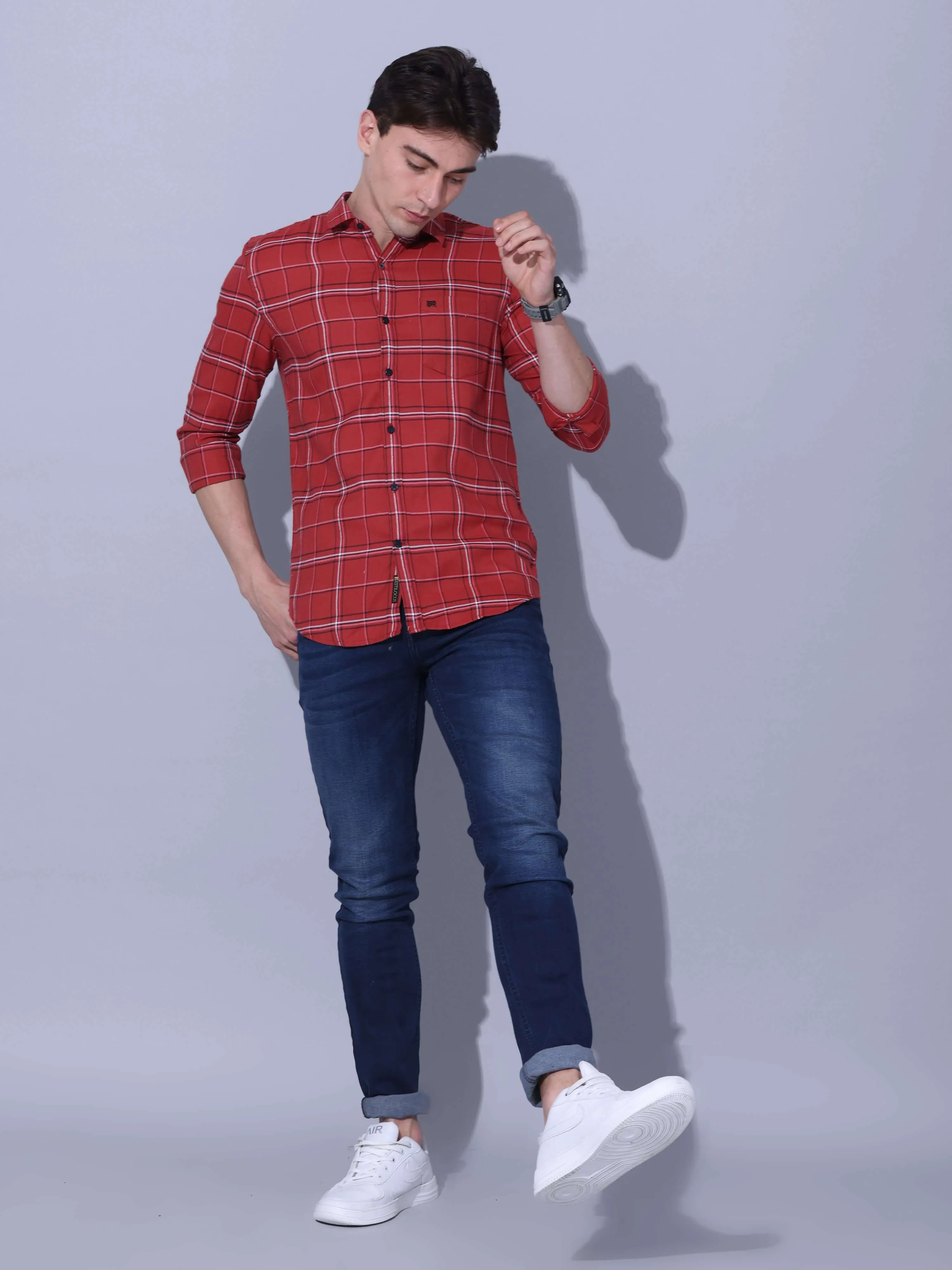 Red Check Casual Shirt