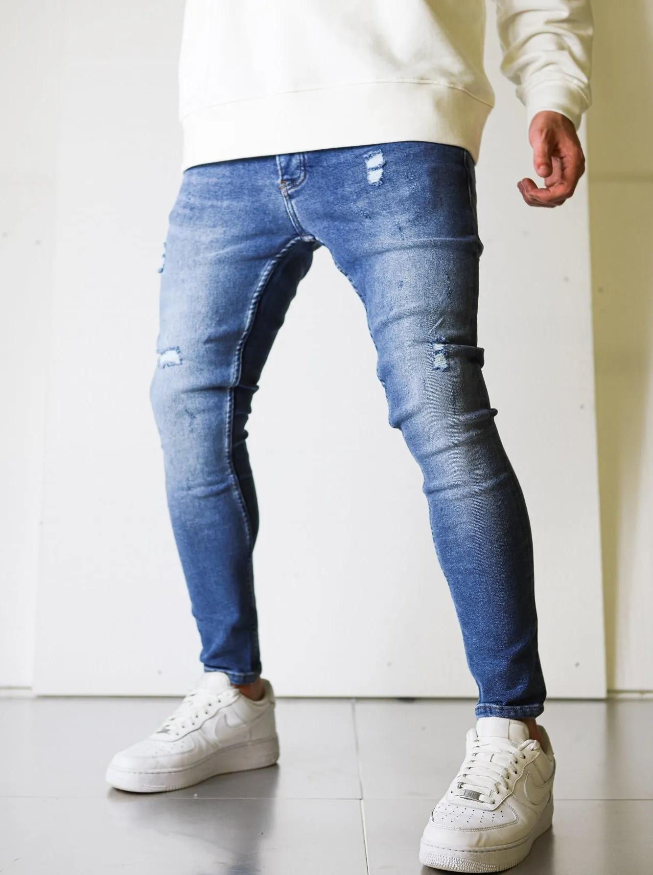 Slightly Ripped Blue Denim