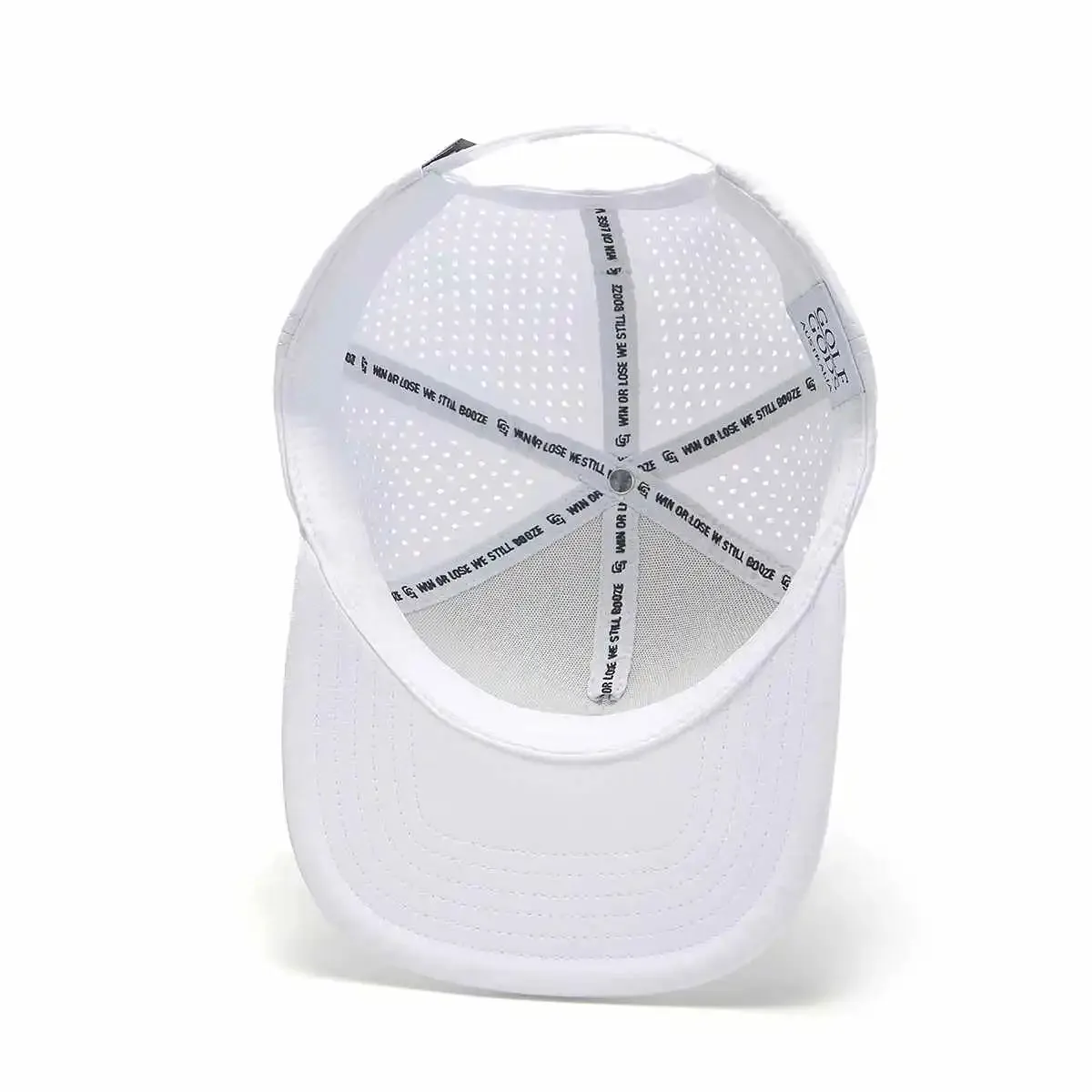 TOUR PRO Angry Golfer Golf Hat in White with Flat Brim