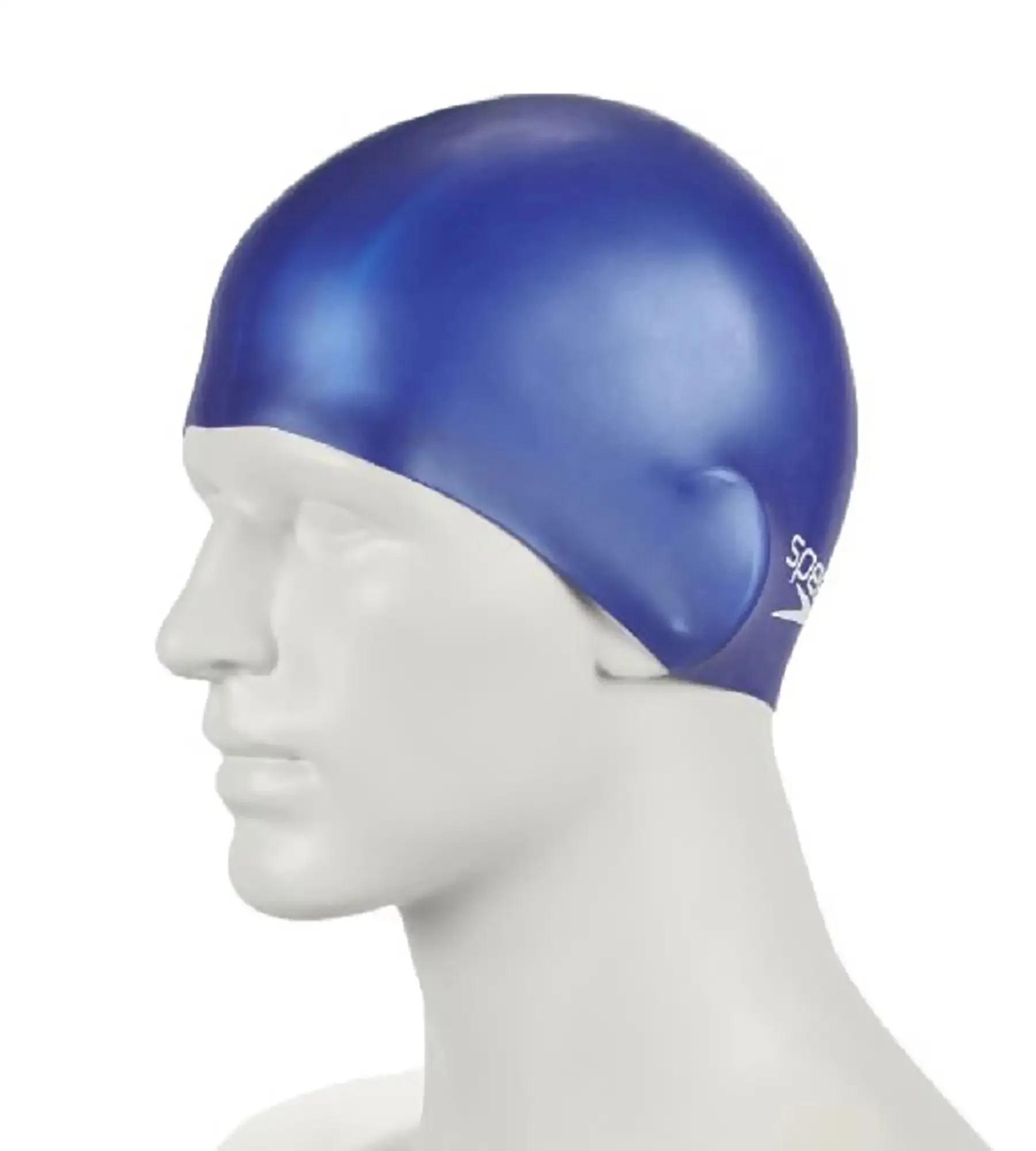 Unisex Junior Moulded Silicone Swim Caps - Blue