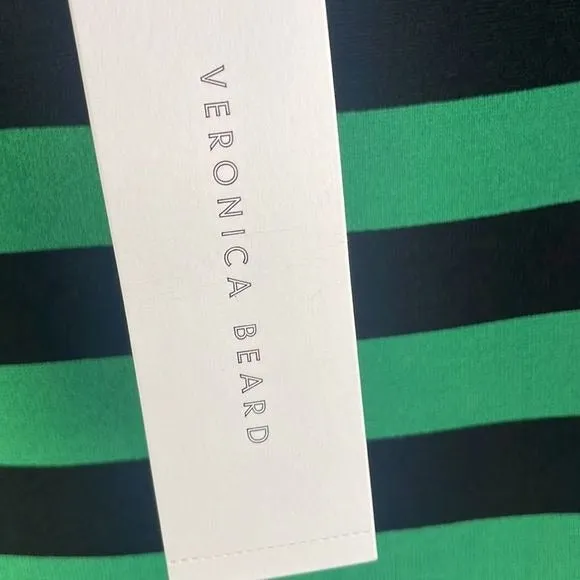 VeronicaBeard NWT Black Green Striped Knit Pencil Skirt