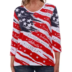 Women's Americana 3/4 Sleeve Top