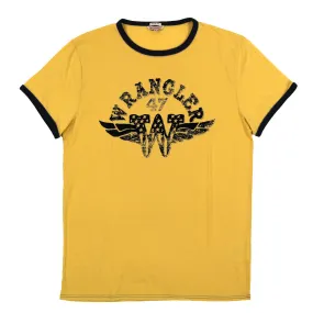 Wrangler t-shirt uomo graphic ringer colore giallo