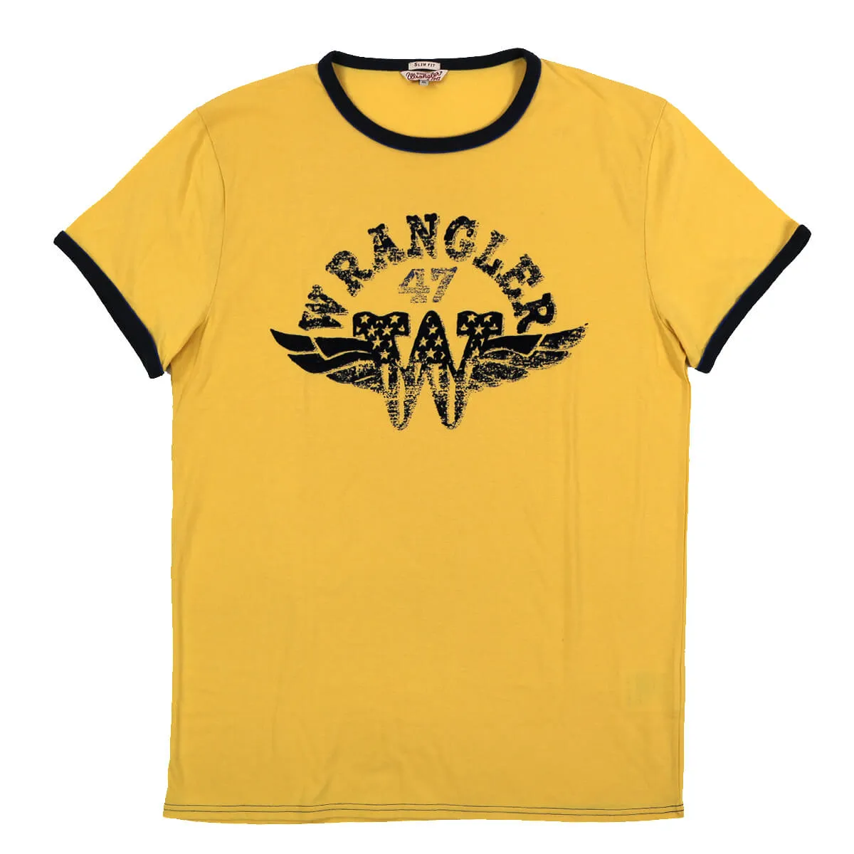 Wrangler t-shirt uomo graphic ringer colore giallo